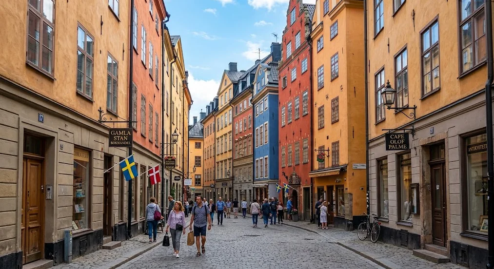 Gamla Stan old town buildings in Stockholm