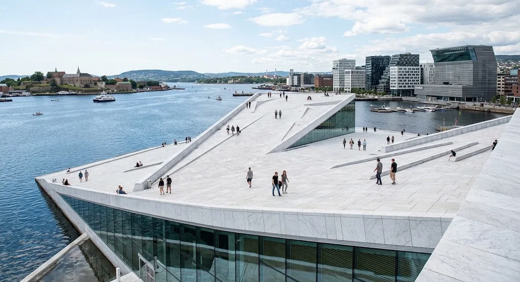 Oslo Opera House sloped rooftop