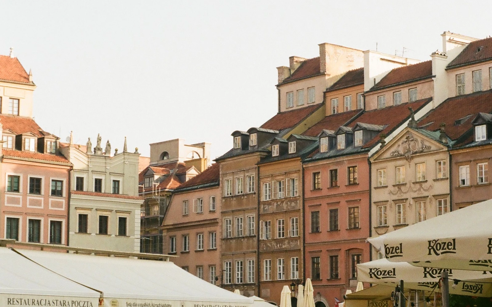 Colourful façades around Warsaw’s Old Town Market Place.